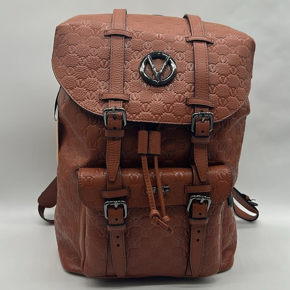 Valentino by Mario Valentino Made in Italy Leather Monogram Backpack NWT - Picture 5 of 14